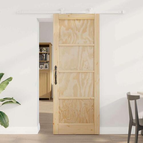 Glidedør med hardware sæt 78x202 cm Massivtræ fyrretræ&& indvendig dør 'ORKDAL'78x202x4 cm Massivtræ fyrretræ