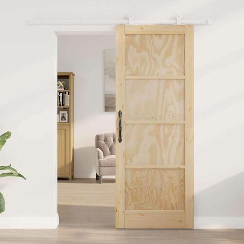 Glidedør med hardware sæt 78x202 cm Massivtræ fyrretræ&& indvendig dør 'ORKDAL'78x202x4 cm Massivtræ fyrretræ