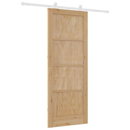 Glidedør med hardware sæt 83x211 cm Solid træ Fyr&& Indvendig dør 'ORKDAL'83x211x4 cm Solid træ Fyr