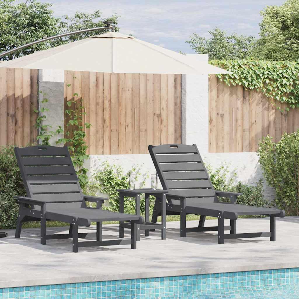 Havemøbler til lounge 2-person 2 stk Lysegrå 53 x 195.5 x 30cm billede