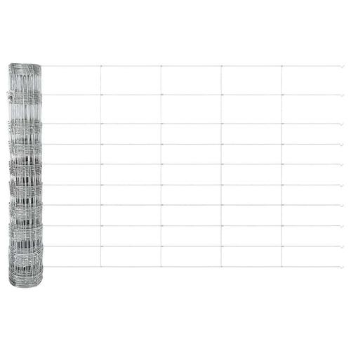 Markhegn 1x25 m Galvaniseret Stål&& Hegn Stænger 13 stk Ø32 mm 150 cm Galvaniseret Stål