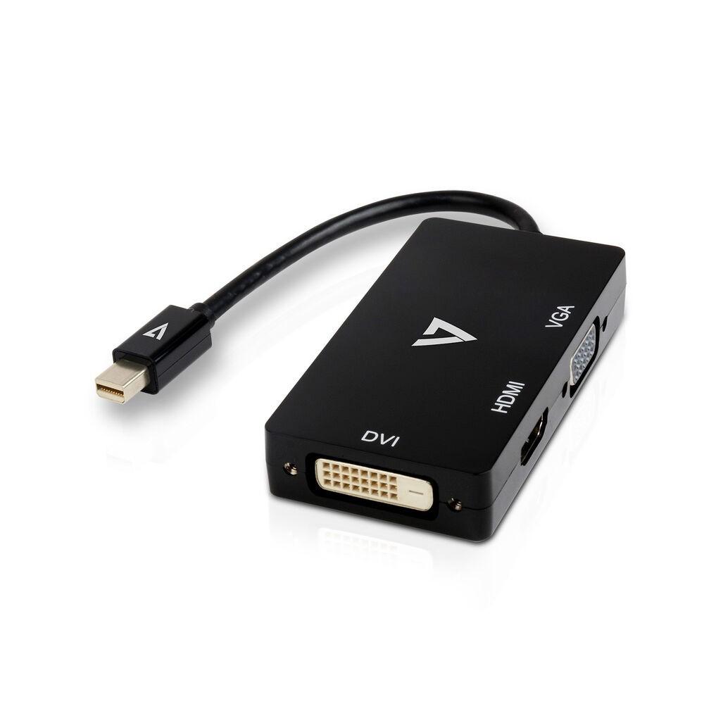 Mini DisplayPort til VGA/DVI/HDMI-adapter V7 V7MDP-VGADVIHDMI-1E Sort