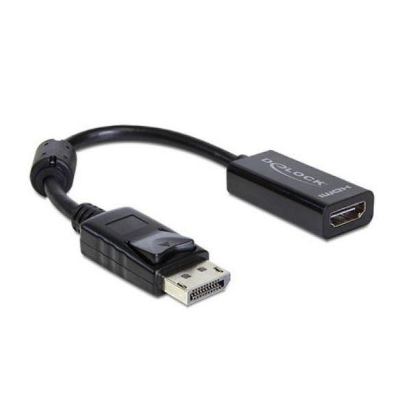 DisplayPort til HDMI adapter DELOCK - 13 cm, sort