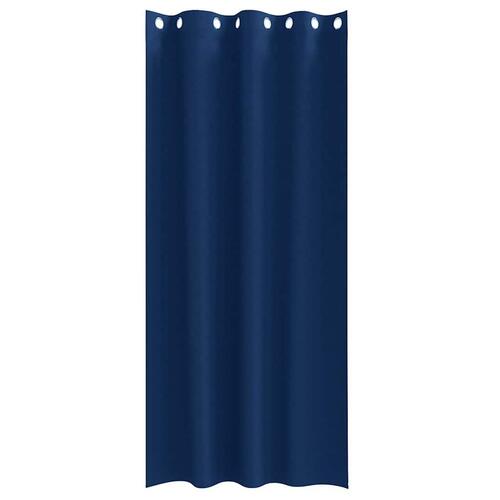 Gardiner med gardiner 2 stk Mørkeblå 225 x 140 cm Polyester