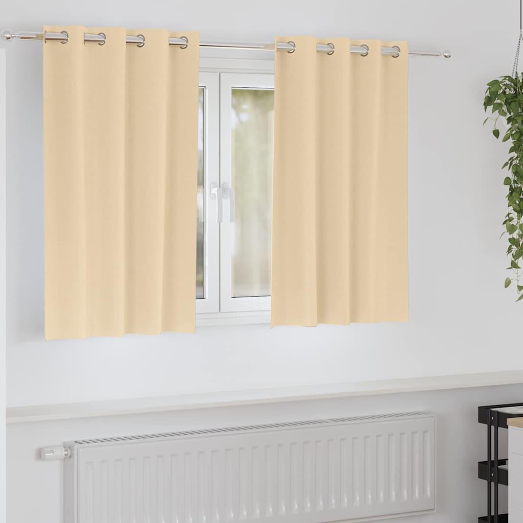 Mørklægningsgardiner Med Ringe 2 Dele 140 X - Creme / 140 cm / Øjer