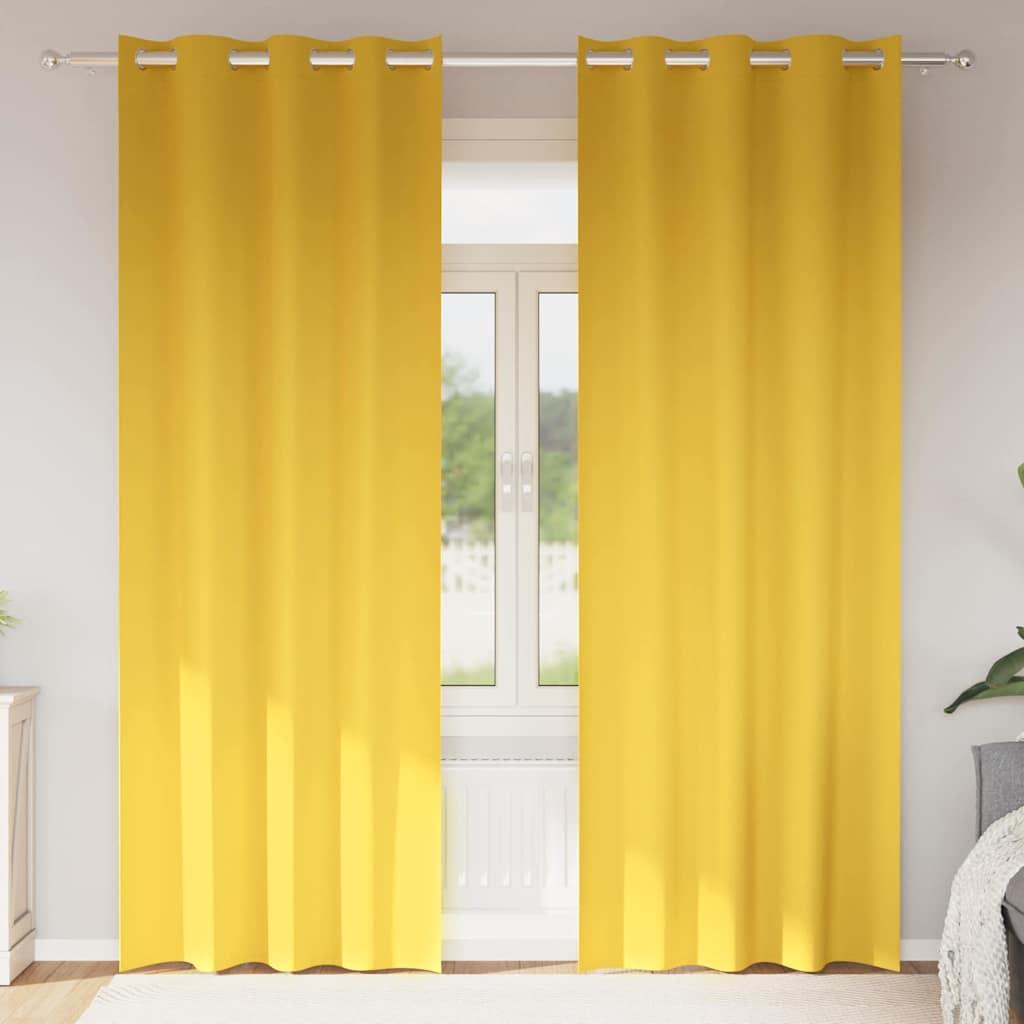 Mørklægningsgardiner Med Ringe 2 Dele 140 X - sennepsgul / 260 cm / Øjer