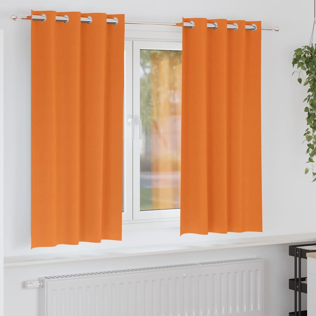 Gardiner med gardiner 2 stk Lys orange 175 x 140 cm Polyester