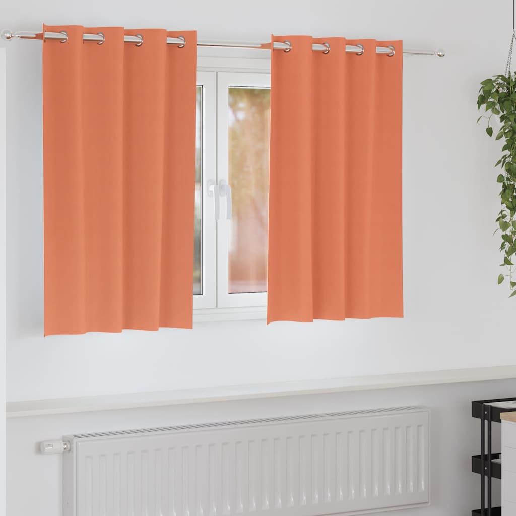 Mørklægningsgardiner med ringe - 2 stk, terrakotta 140 × 140 cm