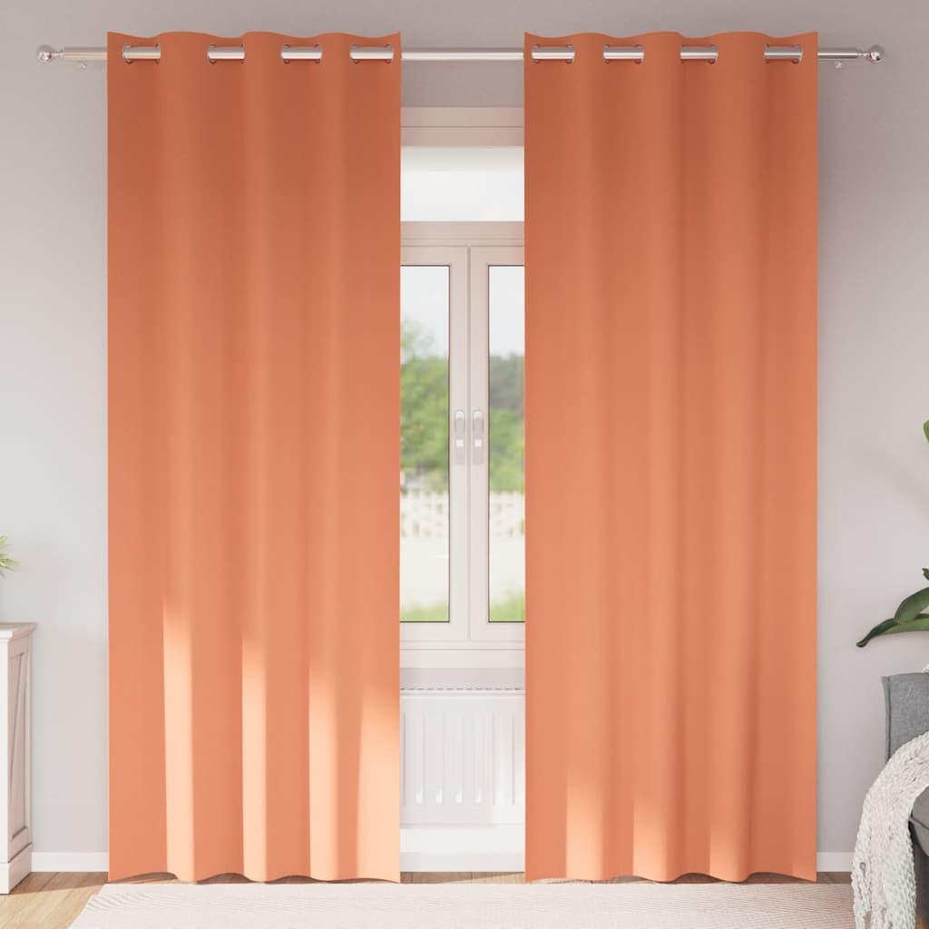 Mørklægningsgardiner med ringe - 2 stk, terrakotta 260 × 140 cm