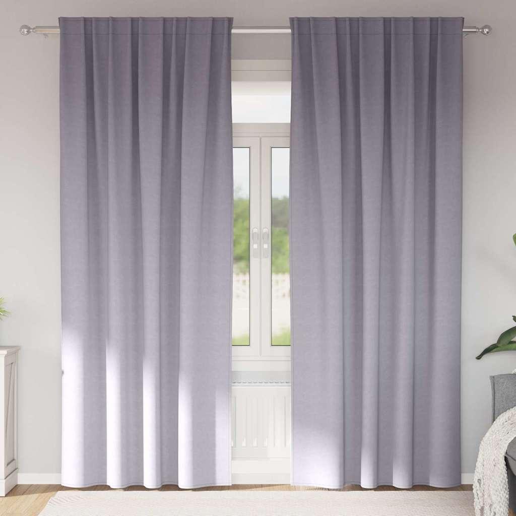 Mørklægningsgardiner med gardiner Metal Grey Polyester billede