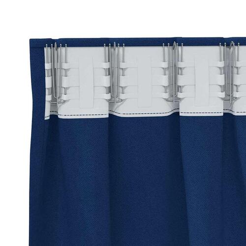 Gardiner med gardiner 2 stk Mørkeblå 225 x 140 cm Polyester