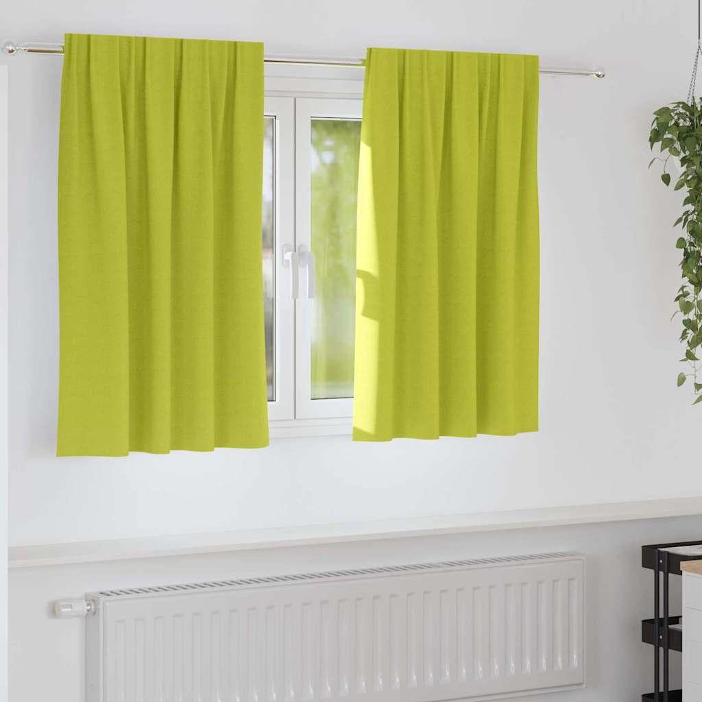 Mørklægningsgardiner med ringe - 2 stk - grøn 140 × 140 cm