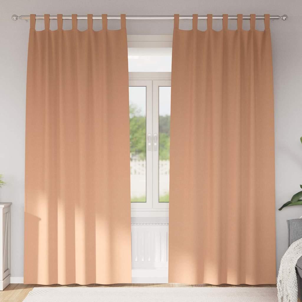 Mørklægningsgardiner med gardiner Lys Brun Polyester billede