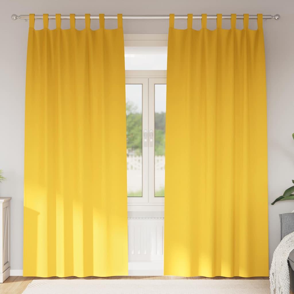 Mørklægningsgardiner Med Ringe 2 Dele 140 X - sennepsgul / 245 cm / Tab tops