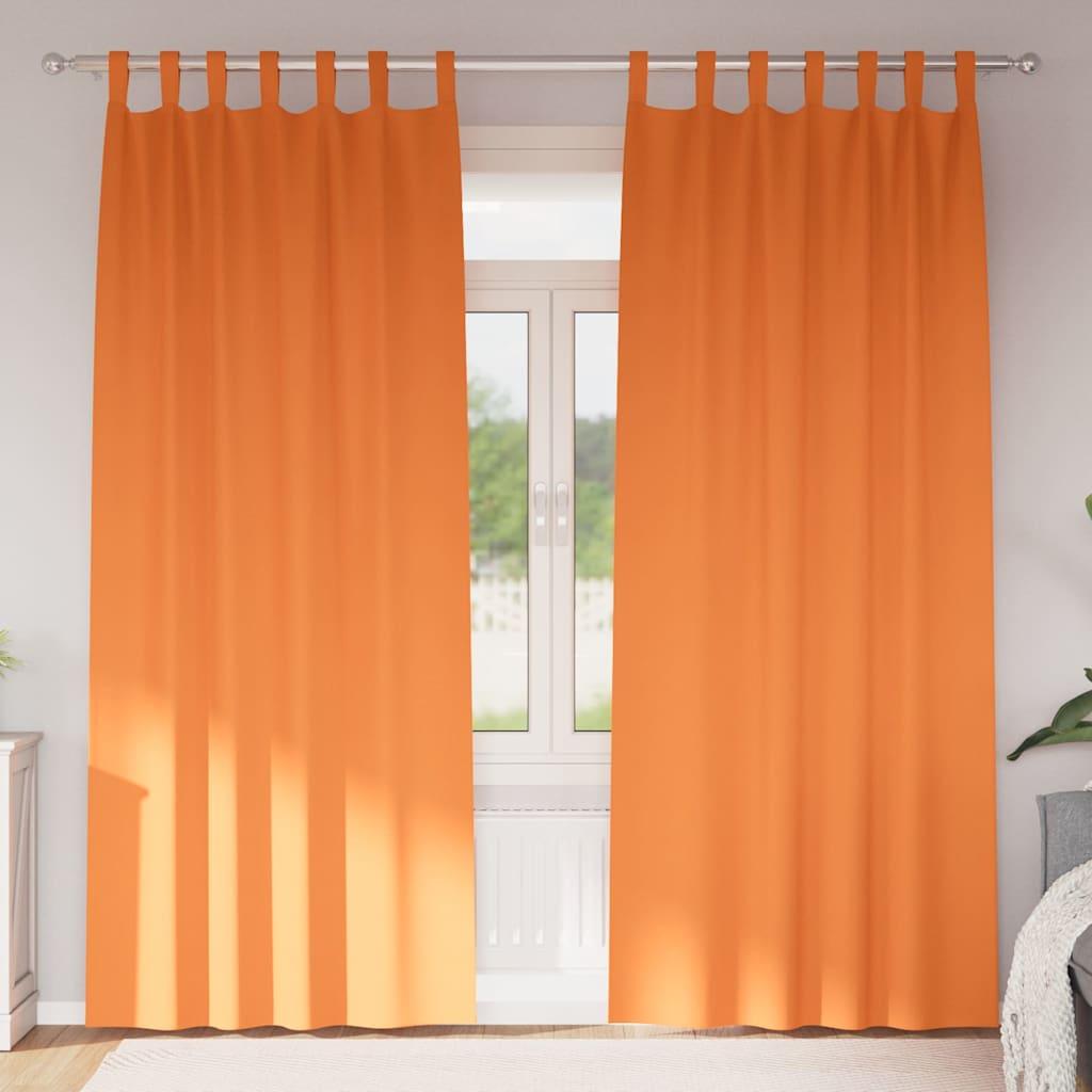 Gardiner med gardiner 2 stk Lys orange 245 x 140 cm Polyester