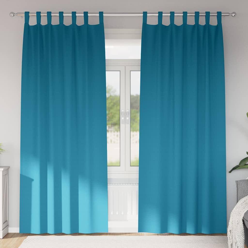 Mørklægningsgardiner med ringe - 2 stk, turkis, 245 × 140 cm