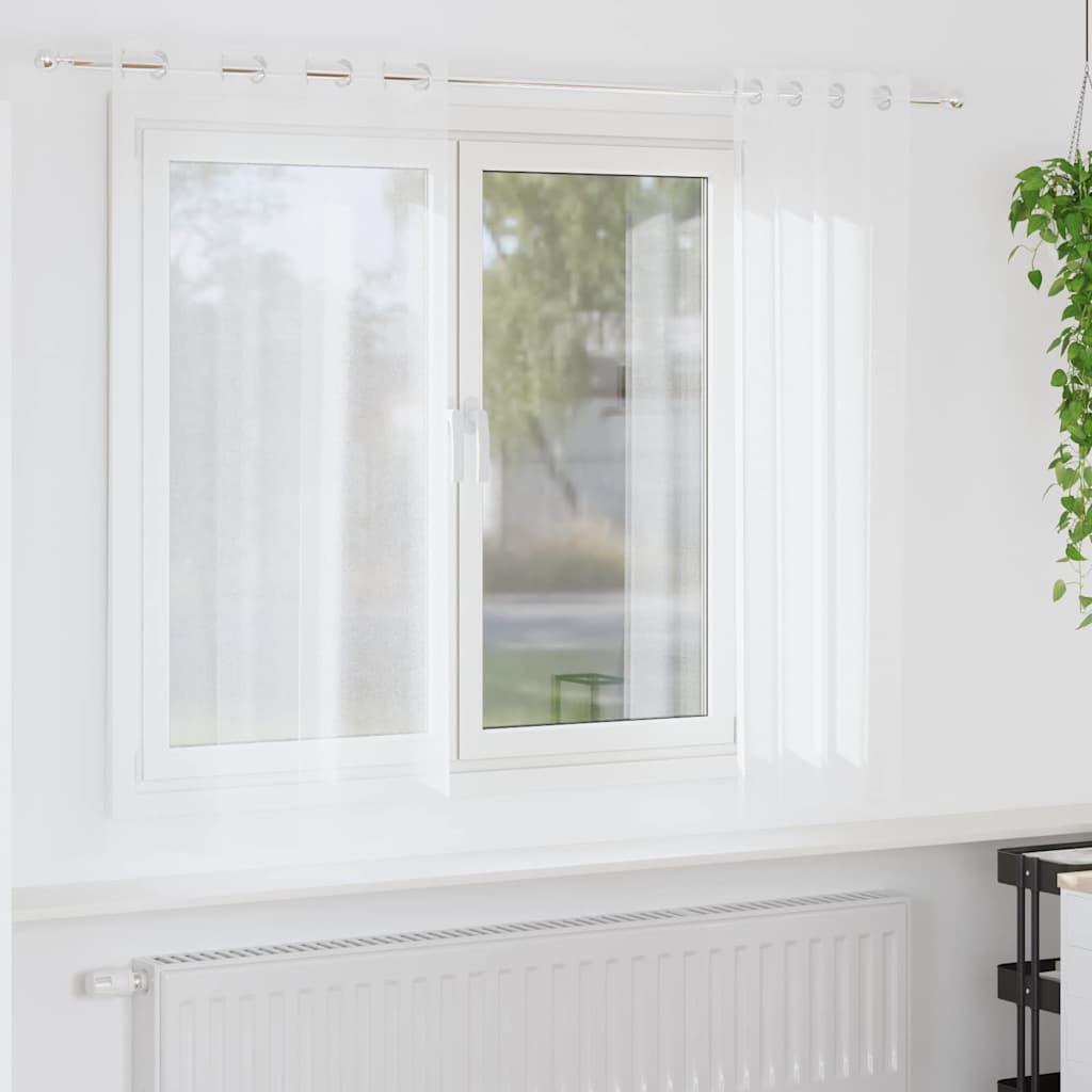 Voile Gardin Med Gardiner 2 Dele 175 X 140 Cm Polyester - Hvid / 140 x 175 cm / med øjeringe