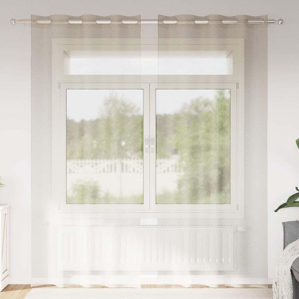 Voile gardiner 2 stk - sandfarvet 225 × 140 cm i polyester
