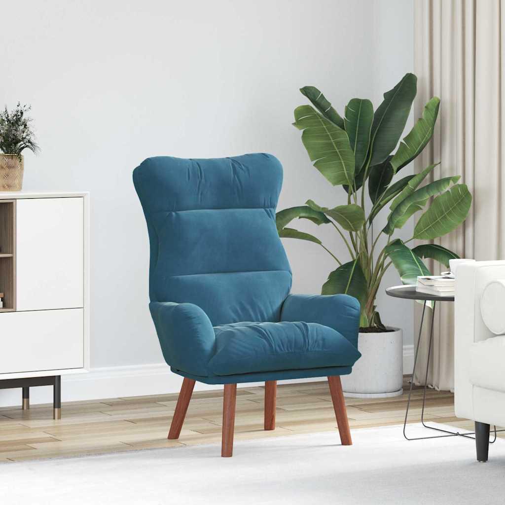 Afslappende Stol Blå Velour