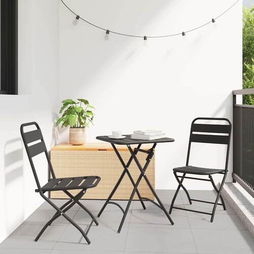 Sammenfoldelige Have Stole 2 stk Antracitgrå 42x52x82 cm Pulverlakeret Stål