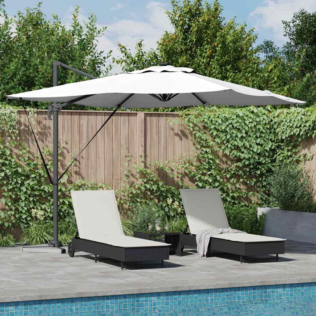 Cantilever Roma Parasol med LEDs Sand 286x285x270 cm Aluminium