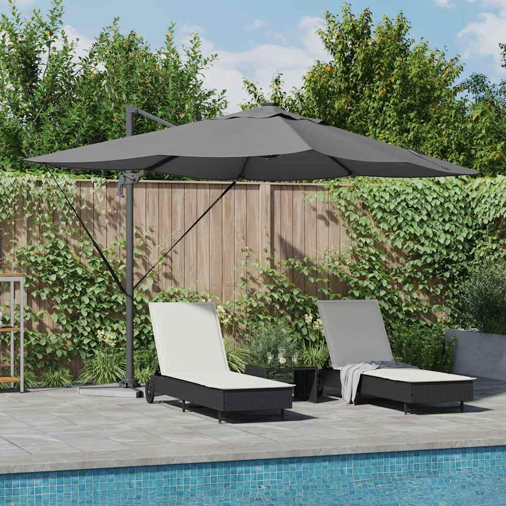 Cantilever Roma Parasol med LED'er Antracit 352x251x265 cm Aluminium