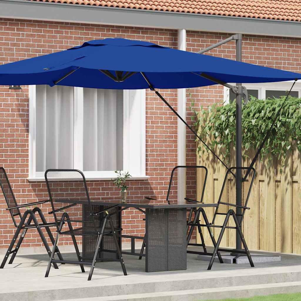 Patio Parasoll Azurblå Aluminium, Polyester 3m Justerbare Armlæn