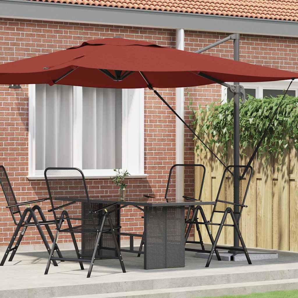 Terrasse Parasoll Terracotta Polyester Stor Justerbare armlæn