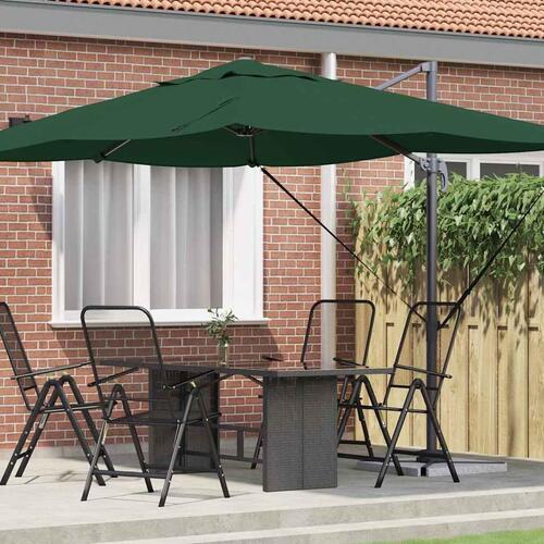 Grøn Cantilever Parasol Grøn Polyesterstof og metalramme Stor