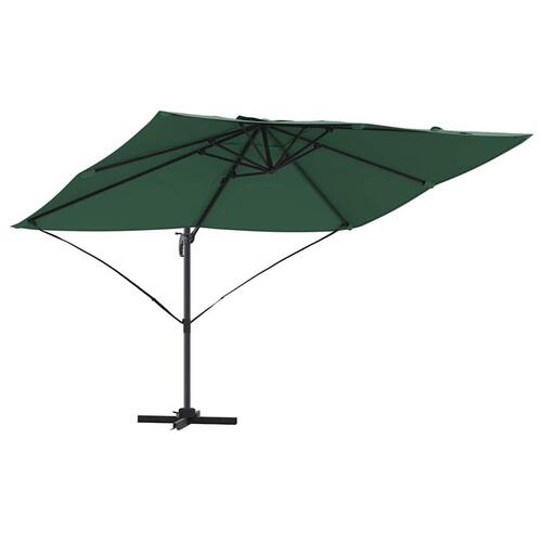 Grøn Cantilever Parasol Grøn Polyesterstof og metalramme Stor