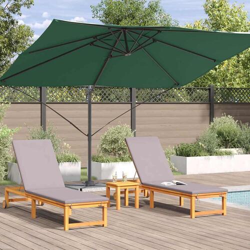 Grøn Cantilever Parasol Grøn Polyesterstof og metalramme Stor