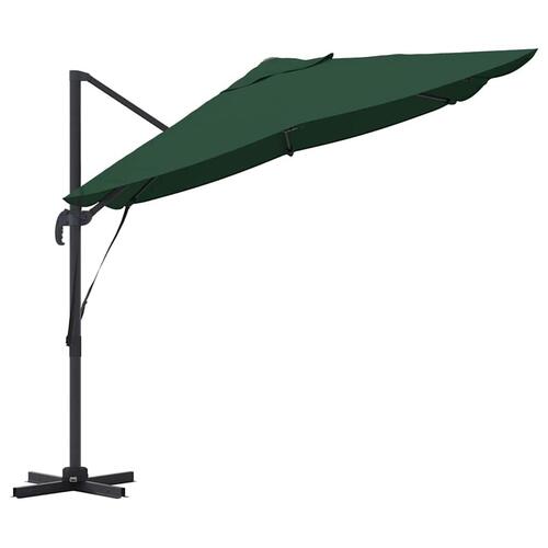 Grøn Cantilever Parasol Grøn Polyesterstof og metalramme Stor