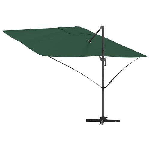 Grøn Cantilever Parasol Grøn Polyesterstof og metalramme Stor