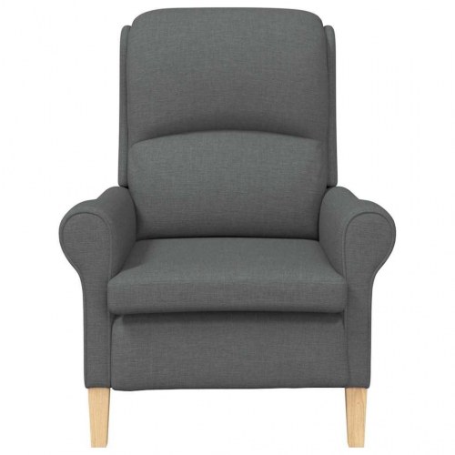 Moderne Lænestol Mørkegrå Stof, Træ Medium Slidstærk Lænestol