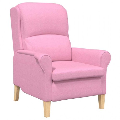 Moderne Lænestol Pink Polyesterstof, Træ Medium Ergonomisk