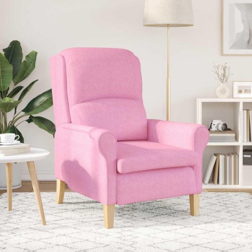 Moderne Lænestol Pink Polyesterstof, Træ Medium Ergonomisk
