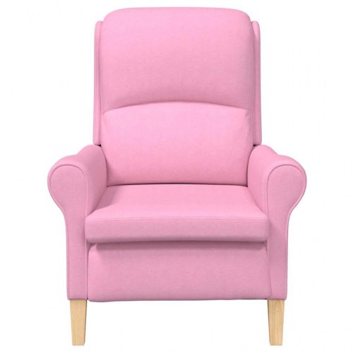 Moderne Lænestol Pink Polyesterstof, Træ Medium Ergonomisk