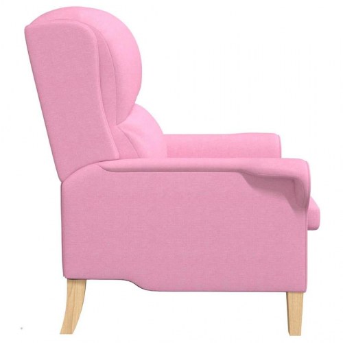 Moderne Lænestol Pink Polyesterstof, Træ Medium Ergonomisk