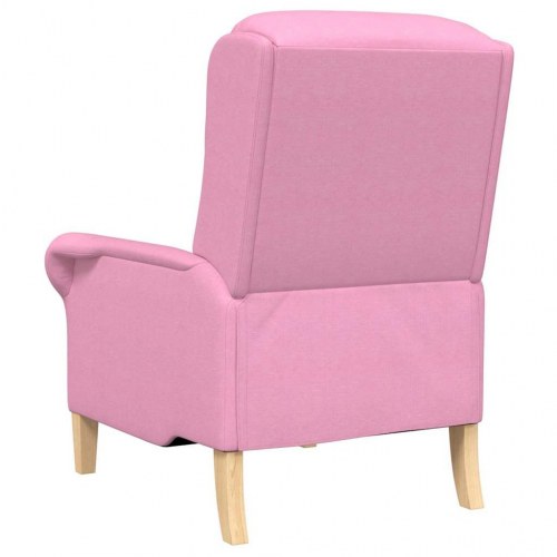 Moderne Lænestol Pink Polyesterstof, Træ Medium Ergonomisk