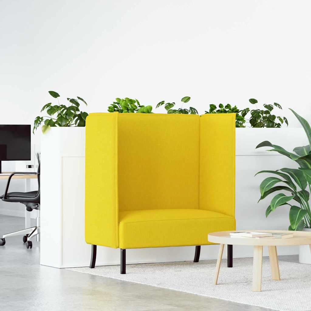Højrygget Sofa Lysegul 109x56x121 cm Stof