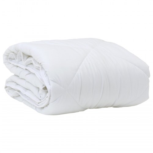 Årsdækkende dyne med pude - 220 × 140 cm, hvid microfiber