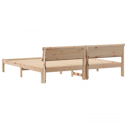 Sengestel med hovedgærde og LED - brun 200 x 200 cm