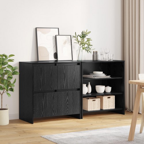 Skænke 2 stk. sort eg 70 x 41 x 75 cm