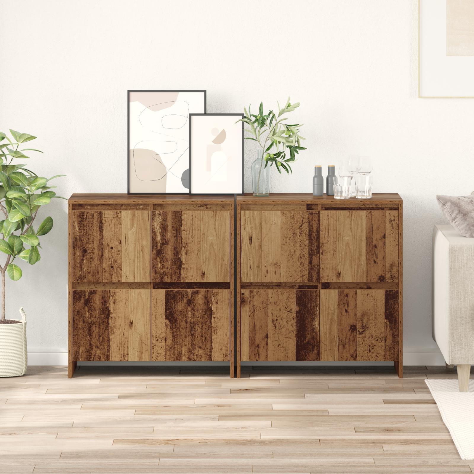 Sideboard 2 stk Gammelt træ 70 x 41 x 75 cm Konstrueret træ
