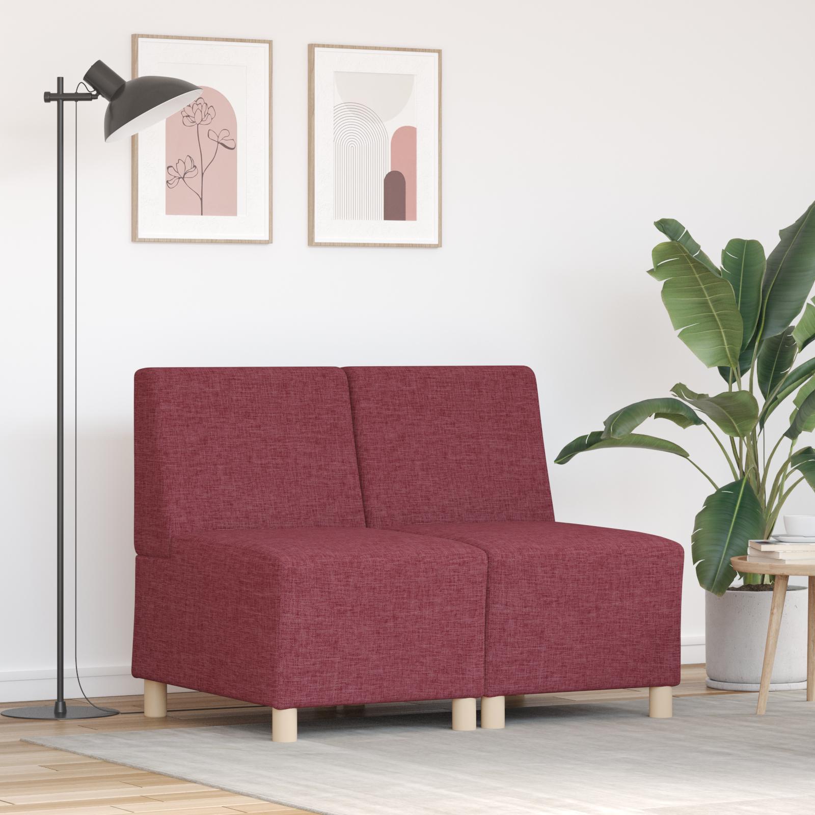 Sofa stol lys grå 55 cm stof 2 stk Rød 55 x 74 x 82 cm Stof