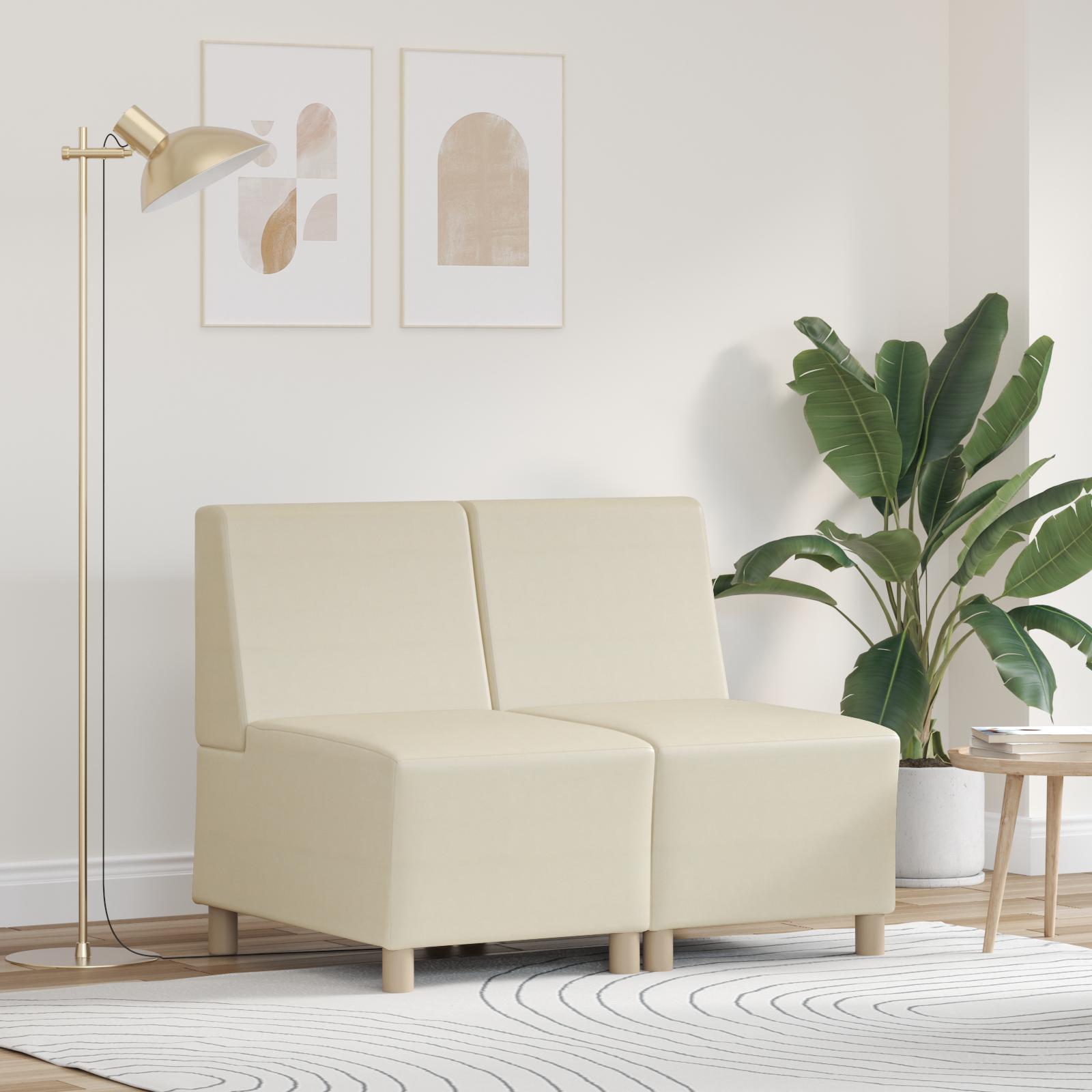 Modulsofa Enhed Uden Arme 2 Dele Creme 55 X 74 X 82 Cm
