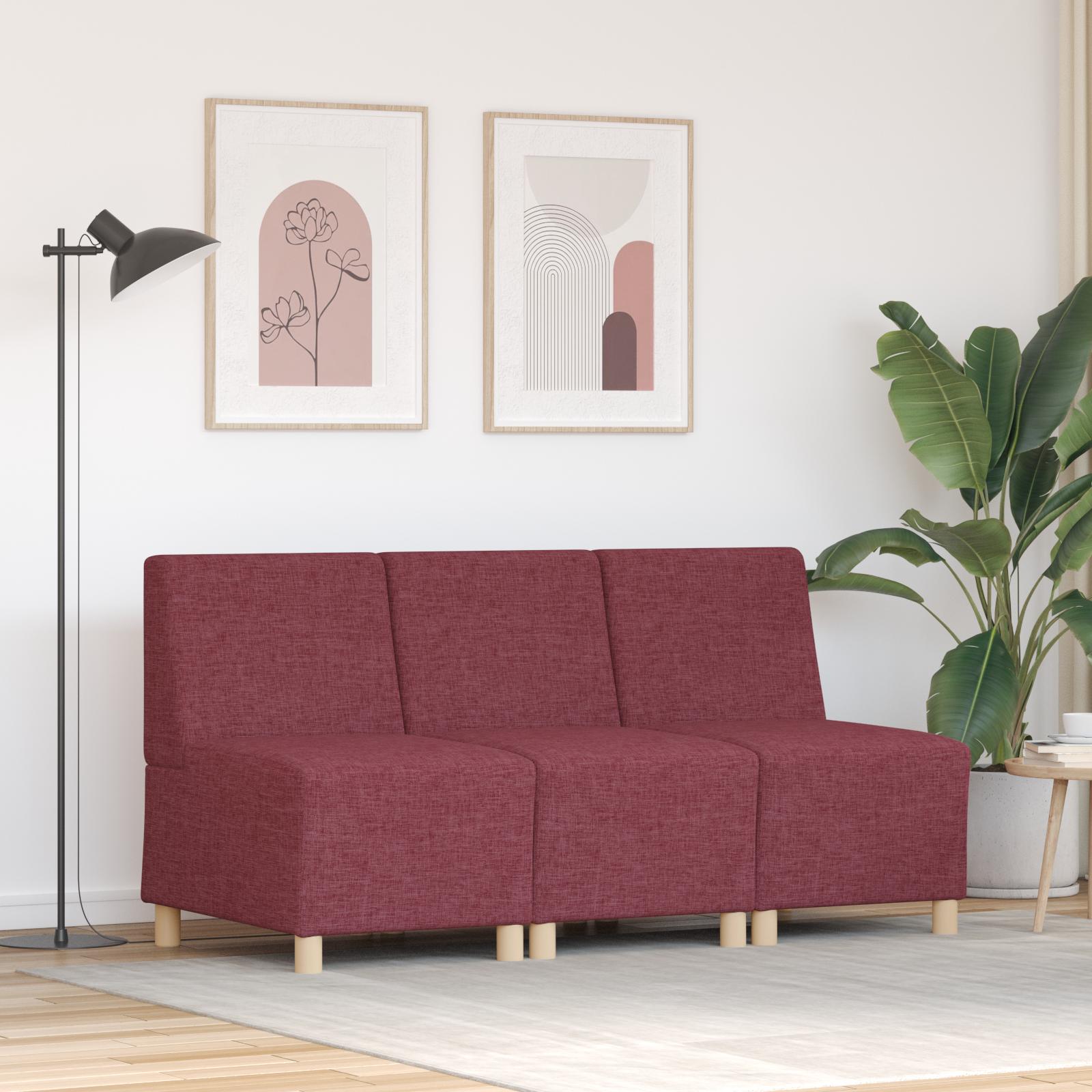 Sofa stol lys grå 55 cm stof 3 stk Vinrød 55 x 74 x 82 cm Stof