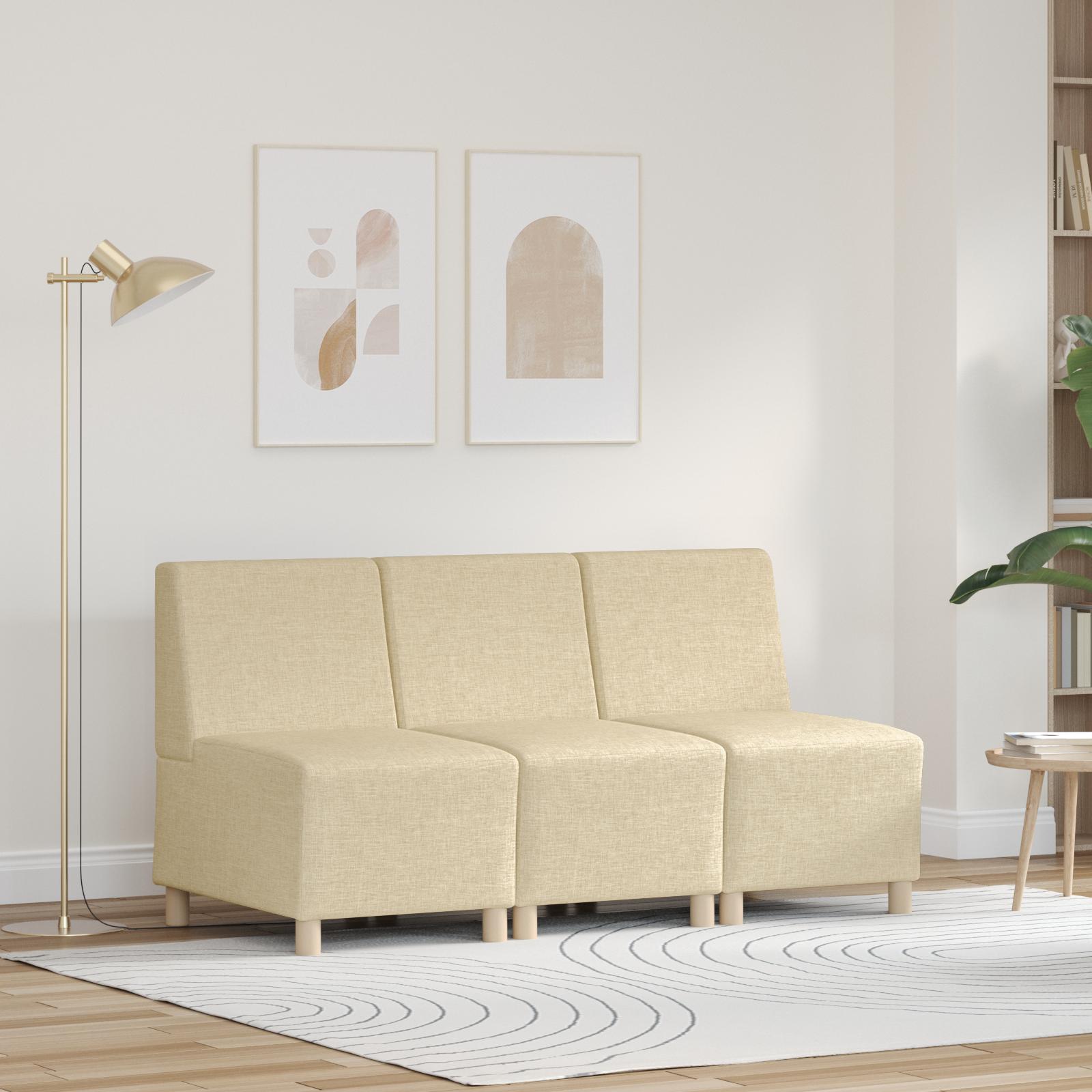 Sofa stol lys grå 55 cm stof 3 stk Creme 55 x 74 x 82 cm Stof