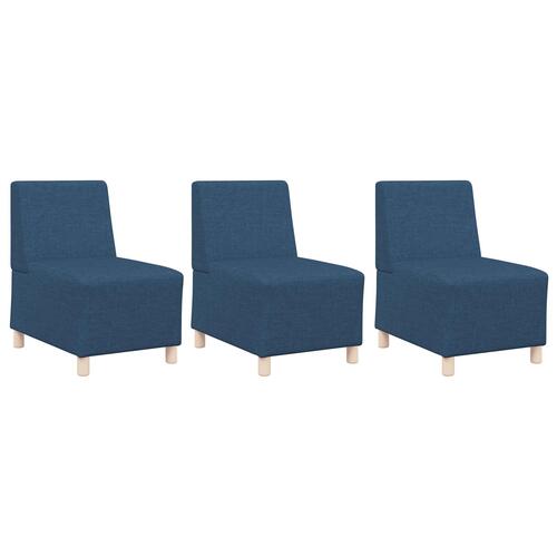 Sofa stol lys grå 55 cm stof 3 stk Blå 55 x 74 x 82 cm Stof