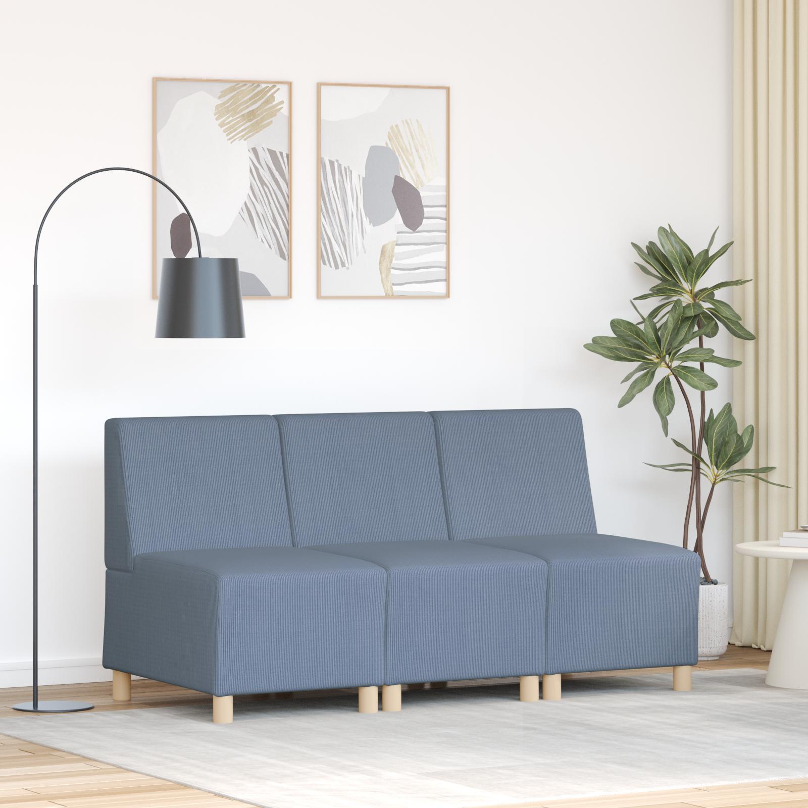 Sofa Chiar 3 stk Blå 55 x 74 x 82 cm Corduroy stof